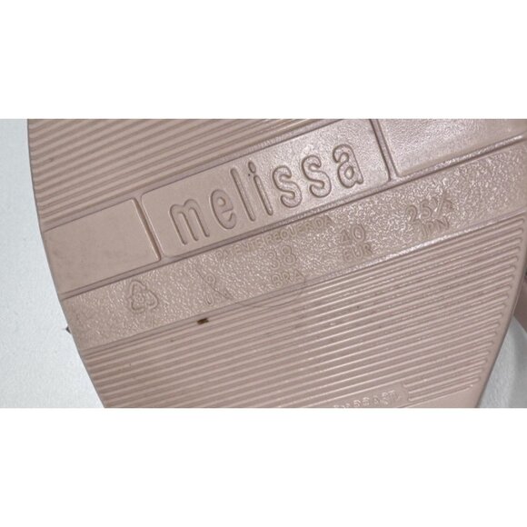 Melissa Women's Rubber Pink Bow Glitter Flip Flops Size 9 - Picture 11 of 12